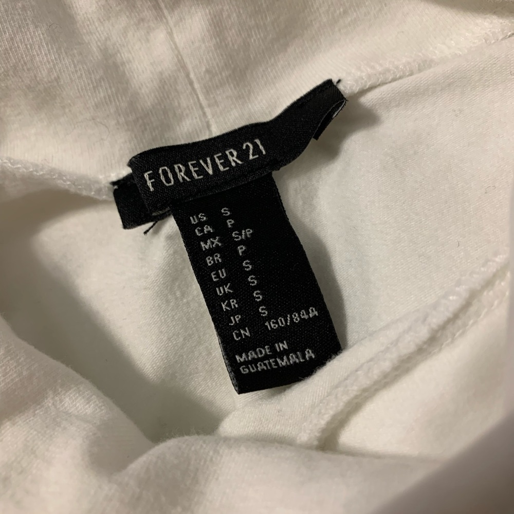 Forever 21 white turtleneck crop top